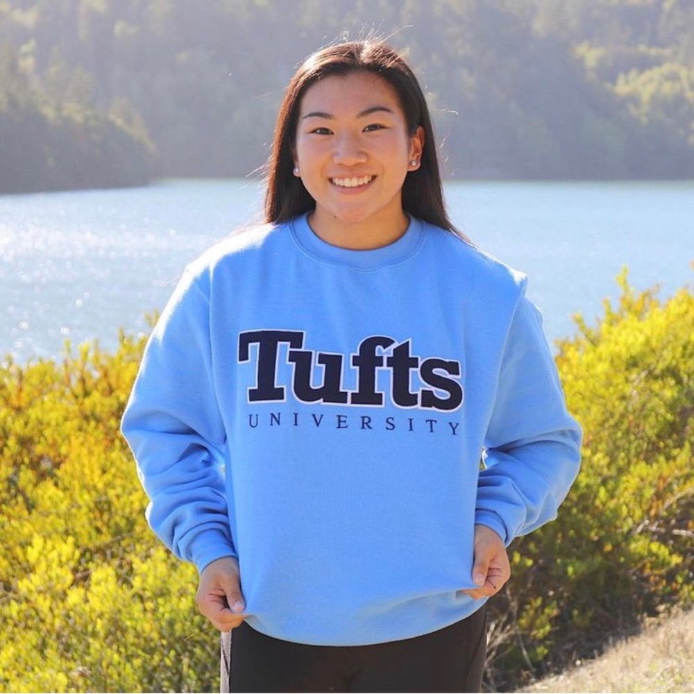 Tufts University blue crewneck